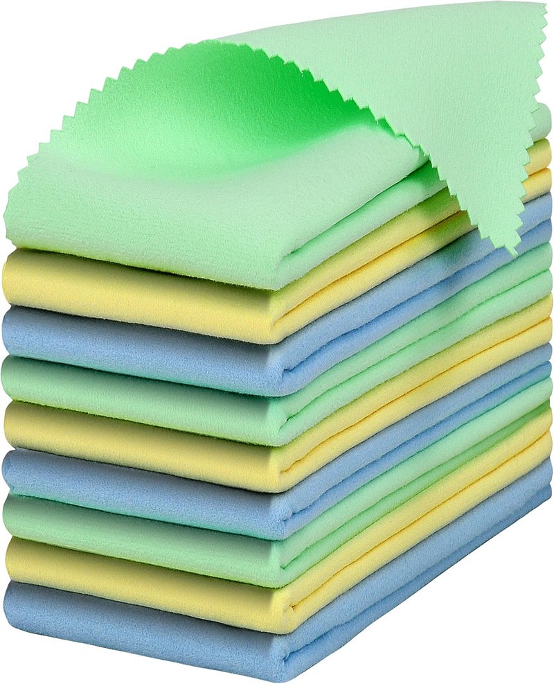 Bymore 9 Pack Guitar Cloths, 12"x12" Microfiber Flute Suede Cleaning Cloth for Musical Instruments Plush Polishing Cloths for Guitar Violin Piano Clarinet Trumpet Sax Universal - Image 1